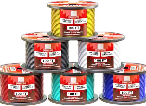 14 Gauge Wire Combo 6 Pack 12V 100’FT per Roll (600 ft Total) 14 Gauge Auto Wire Copper Clad Aluminium Low Voltage 14 Gauge Wire